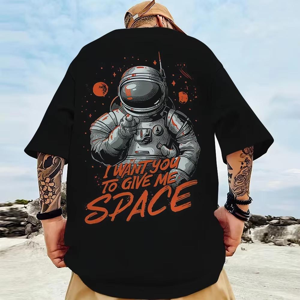 Fashion Men's T-Shirt 3d Space Astronaut Print Short Sleeve Tee Summer Street Hip Hop T Shirt For Men Oversized Men Clothes Tops