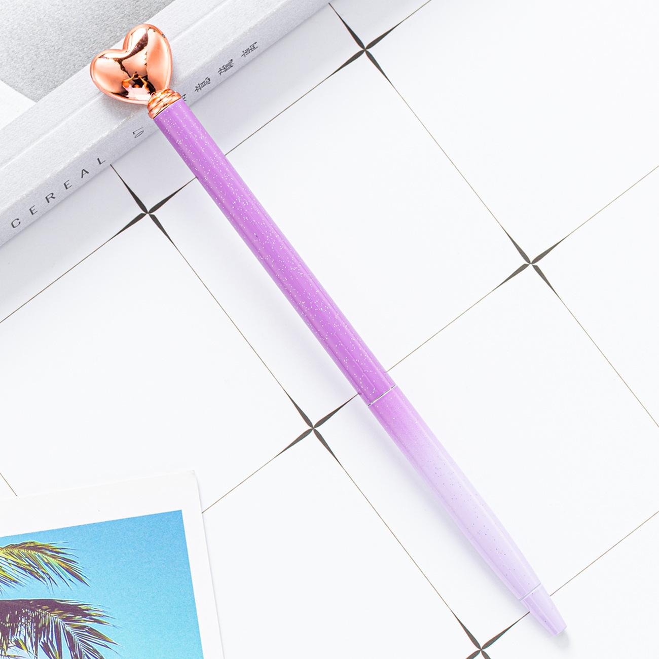 

1 шт. креативная многоцветная шариковая ручка деловая металлическая ручка в форме сердца офисные ручки школьные канцелярские принадлежности офисные принадлежности Ink Color:Black