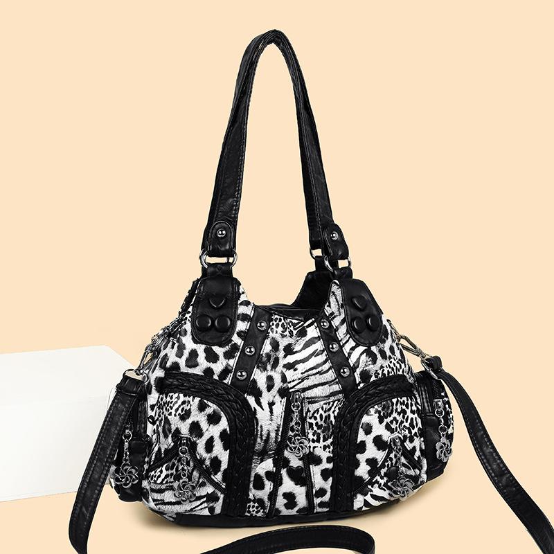 Borsa a Tracolla Portatile - Borsa a Spalla Trendy di Grande Capacità per Donna