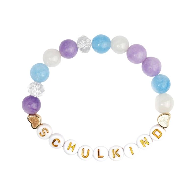 Creative Letter Bead Bracelet With/without Pendant Detail, Acrylic Design Wristlet For Teens Daily Accessories