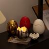 Ceramic eggshell candle container ornament with lid, high aesthetic value aromatherapy candle cup