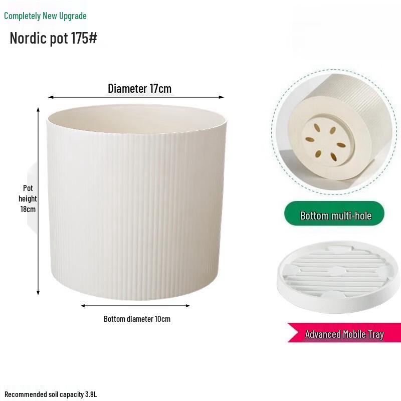 KEYSHEEL Cylindrical Plastic Planter Pots