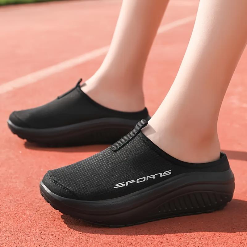 Codzienne buty podwyższające 2025 Nowe leniwe buty siatkowe na wiosnę i lato, oddychające buty z pojedynczej tkaniny z grubą podeszwą i półkapcie