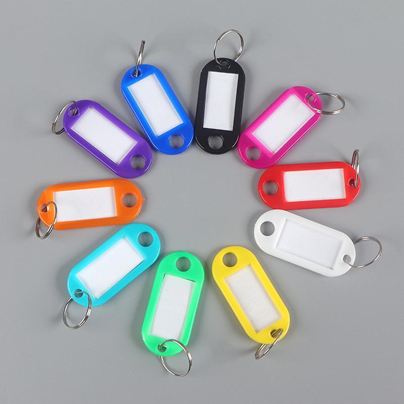 50Pcs Random Color Key Tags Id Label Name Tags Plastic Prevent Missing Key Identifiers Luggage Bag Accessories