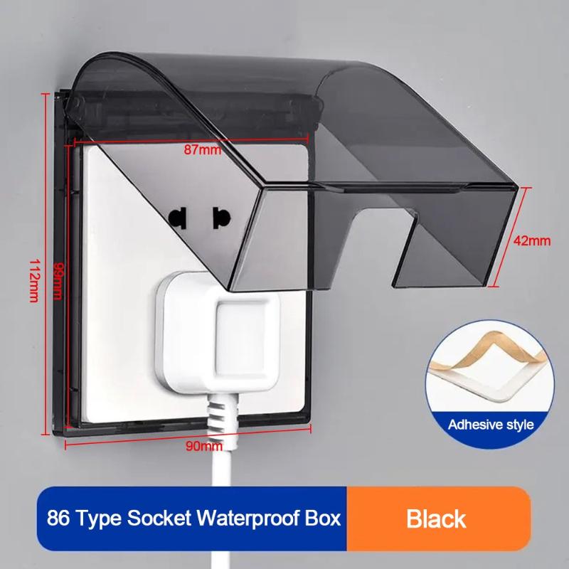 Transparent Wall Socket Waterproof Protection Box Universal 86 Type Switch Cover for Kitchen Cooking Area