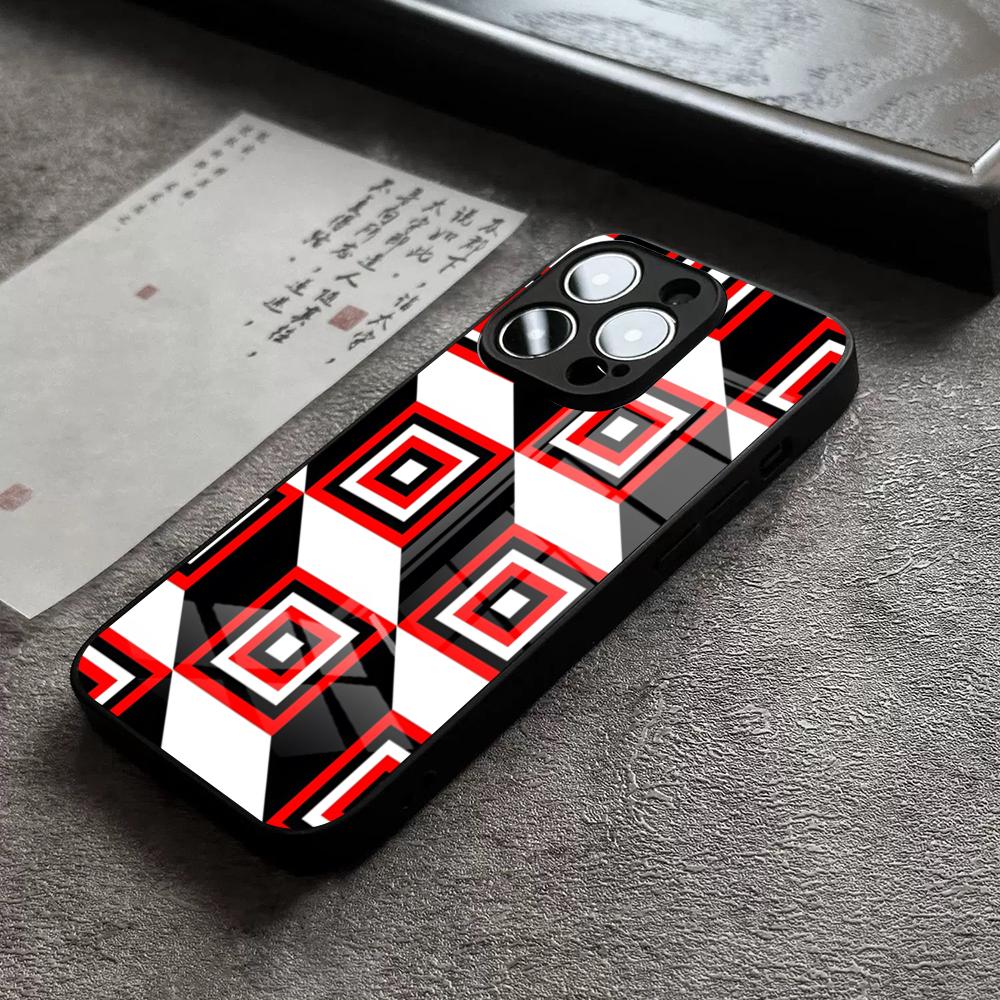 Geometric Bauhaus Art Phone Case For IPhone 16 Pro Max 14 17 Air 12 15 11 13 Mini X XR XS Max SE Glass Cover