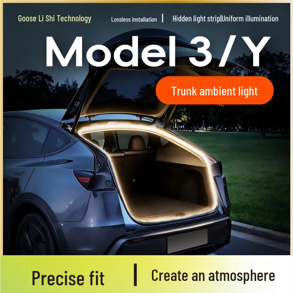 

Tesla Model 3/Y Front & Rear Trunk Ambient Light Strips - Car Interior Decorative Lighting Rear Trunk Ambient Light