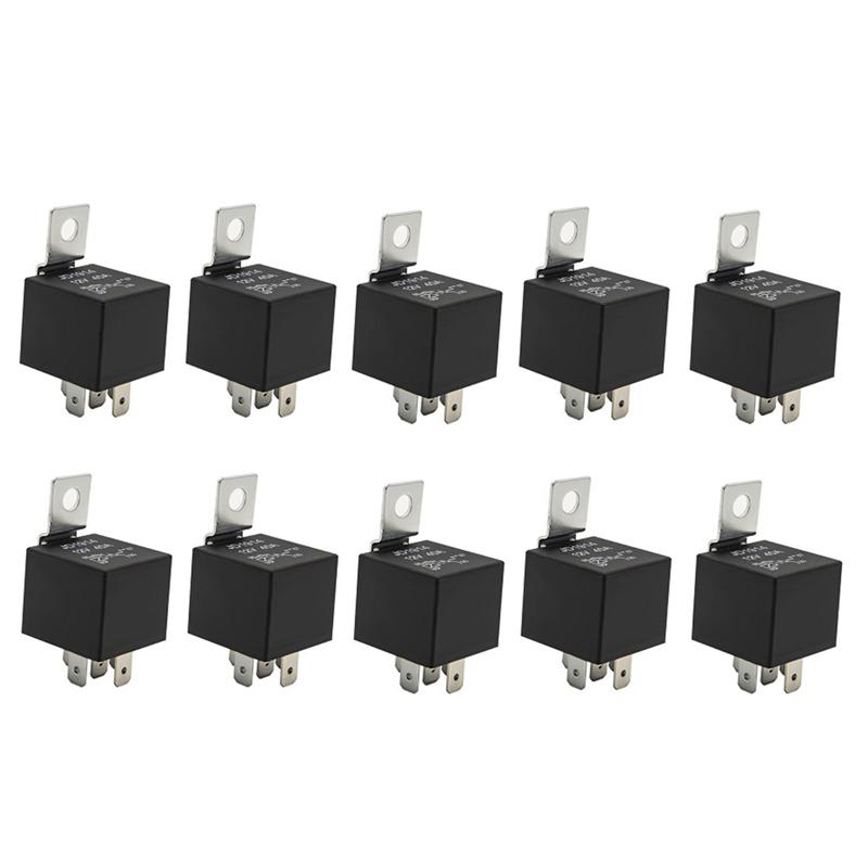 Portable 10 Pack 30/40 AMP Waterproof 5-Pin 12V Relay Switch For Automotive Marine Relays For Boats Auto Fan Cars Parts Accessor