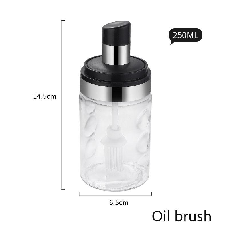 Stainless Glass Seasoning Bottle Sealed leakproof Spice Jar Kitchen Seasoning Bottle Oil Vinegar Soy Brush Bottle