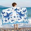Kids Cartoon Shark Beach Towel, Soft Microfiber Quick Dry Absorbent Lightweight Summer Bath Towel Holiday Gift Essential
