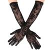 Lace Gloves Skeleton Crosses Design Role Playing Glove For Halloween Costume Parties And Gothic Fashion Accessories