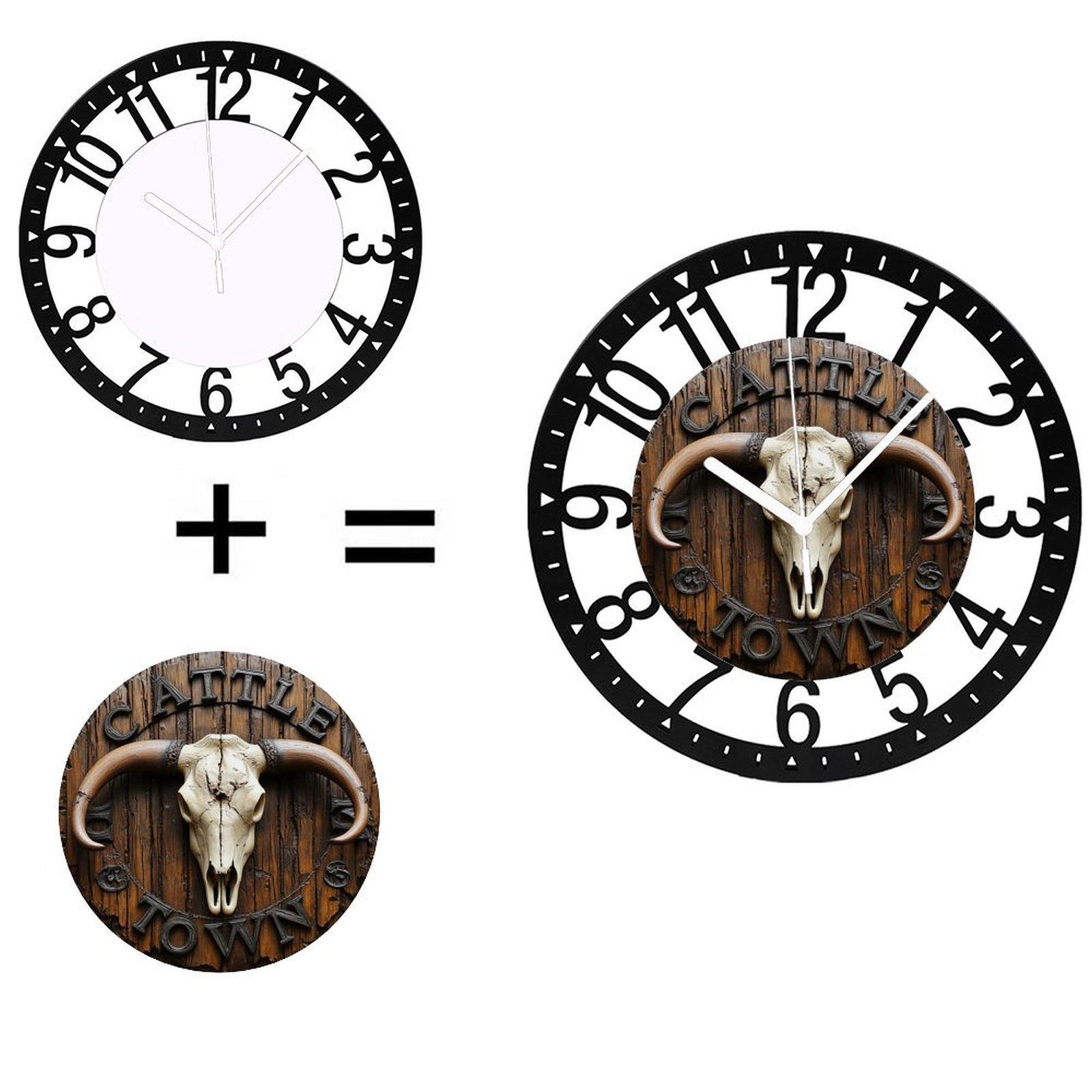 25cm Premium Quality Iron Circular Wall Clock (Black,10 inch(25.40cm))