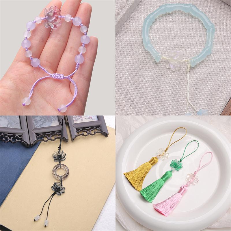 5Pcs Glass Double Hole Lotus Flower Beads Pendant Charm for Necklace Bracelet Earring DIY Jewelry Making