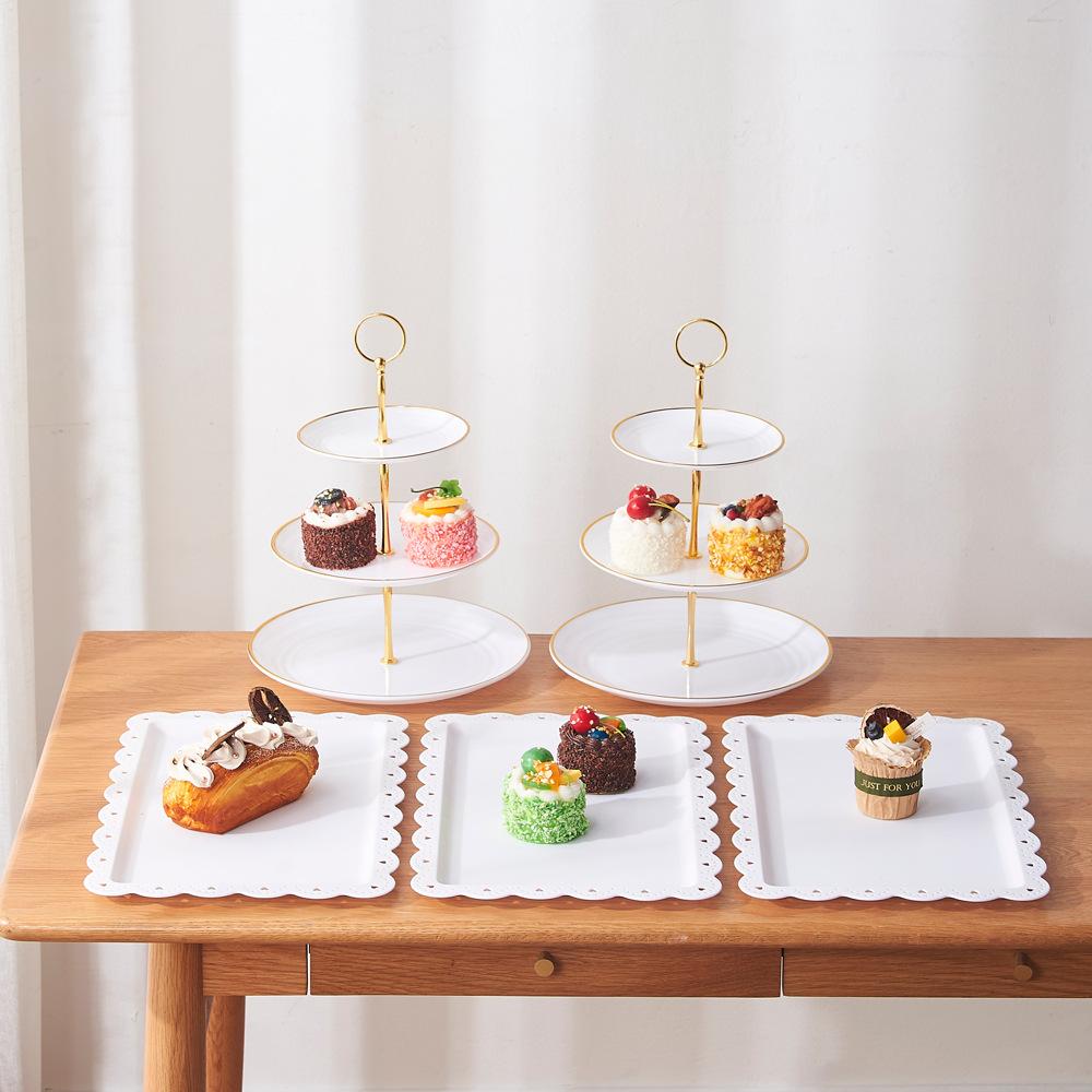 1PCS 3 Layer Cake Stand Fruit Plate Tray Display Birthday Party Dessert Wedding Three Layer Cake Count Heart Rack Dessert Plate