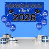 Graduation Party Decorations 2026 Plastic Backdrop - 65" x 32.7" Congrats Grad Banner in Blue, Large Class of 2026 Decorations, Photography & Grad