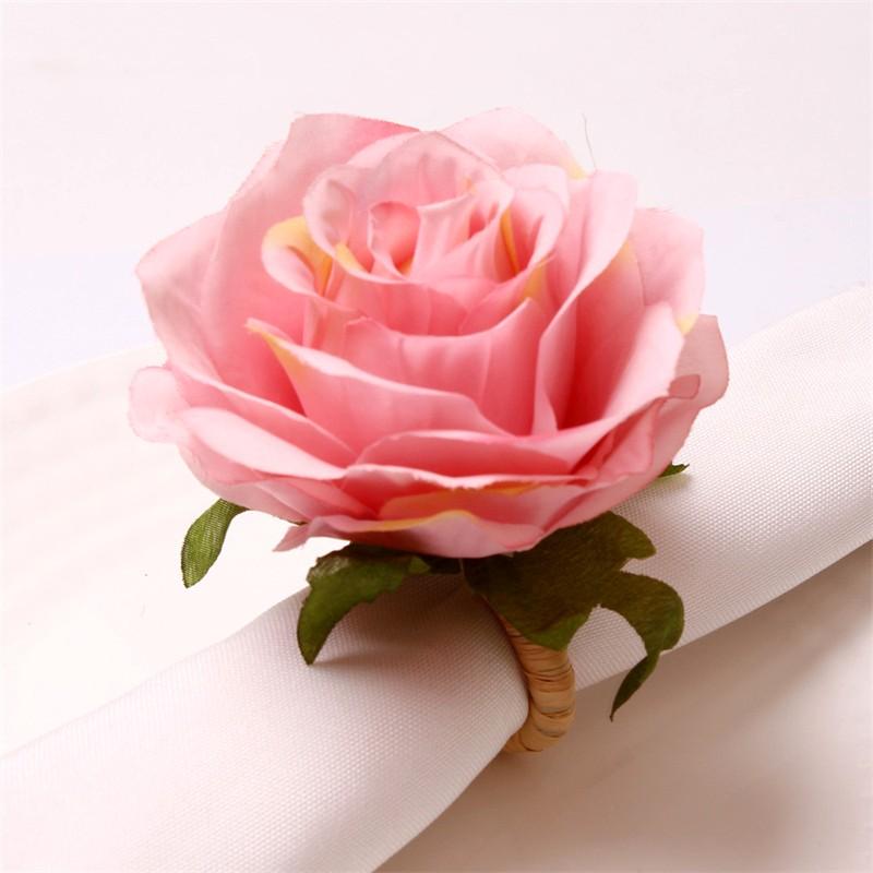 

Handmade Table Decoration Festive Flower Napkin Ring Napkin Circle Buckle Napkin Holder Valentine s Day Decoration For Hotel