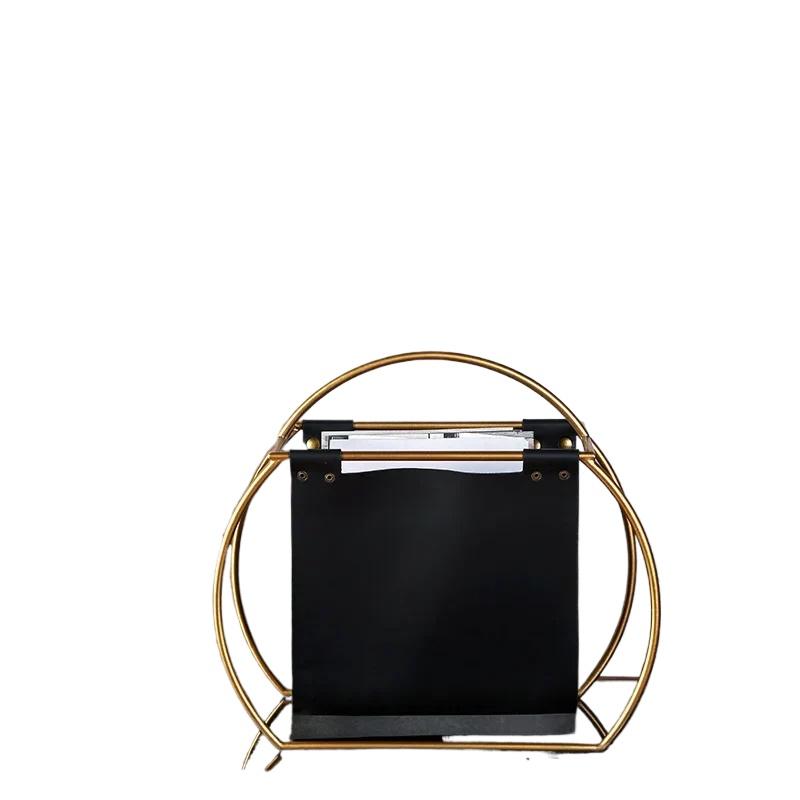 Organizzatore di Riviste in Ferro e Pelle Leggero Stile Nordico Borsa Minimalista da Soggiorno per Decorazione Casa e Ufficio