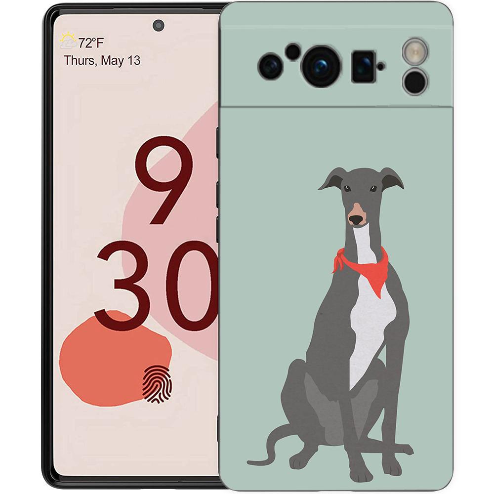 

Galgo Greyhound Dog Phone Case For Google Pixel 10 9 8 7 6 Pro XL 9A 8A 6A 7A 5G Soft Shockproof TPU Black Cover Pixel 10