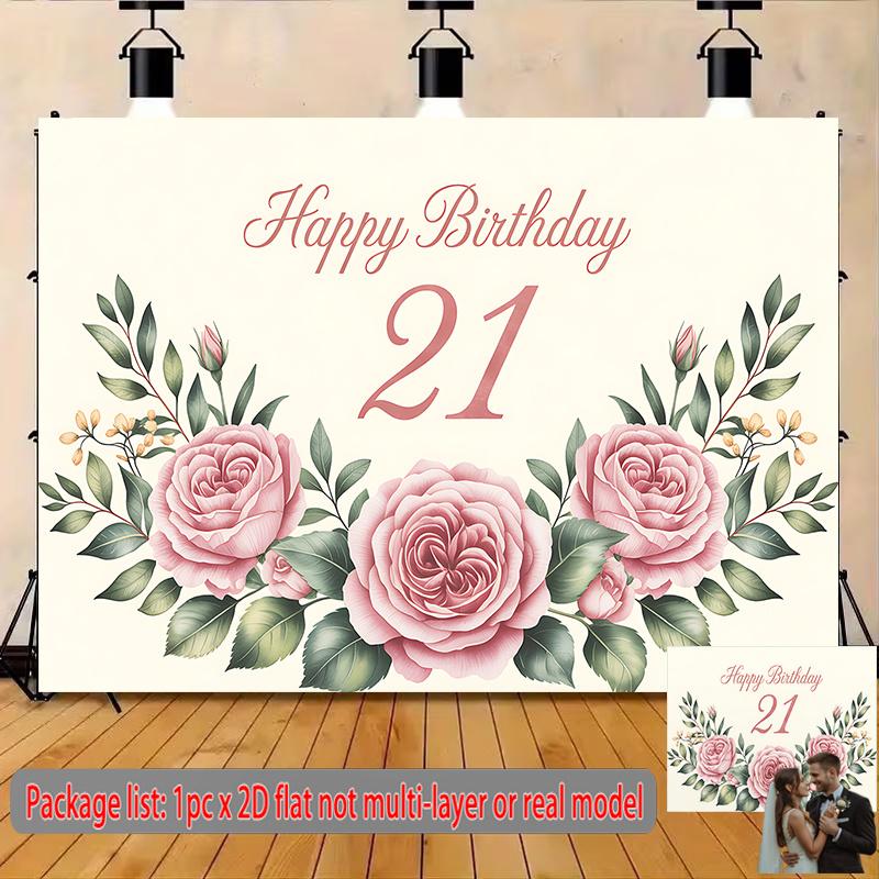 Party Backdrop Pink Flat Adorned Roses Made Decorating Displays Photo Booth Background Front Door Decor