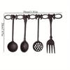 Vintage Iron Spoon and Fork Wall Decor Pendant Retro Old Cast Iron Artistic Accessories for Home Garden Wall Decorative Ornament