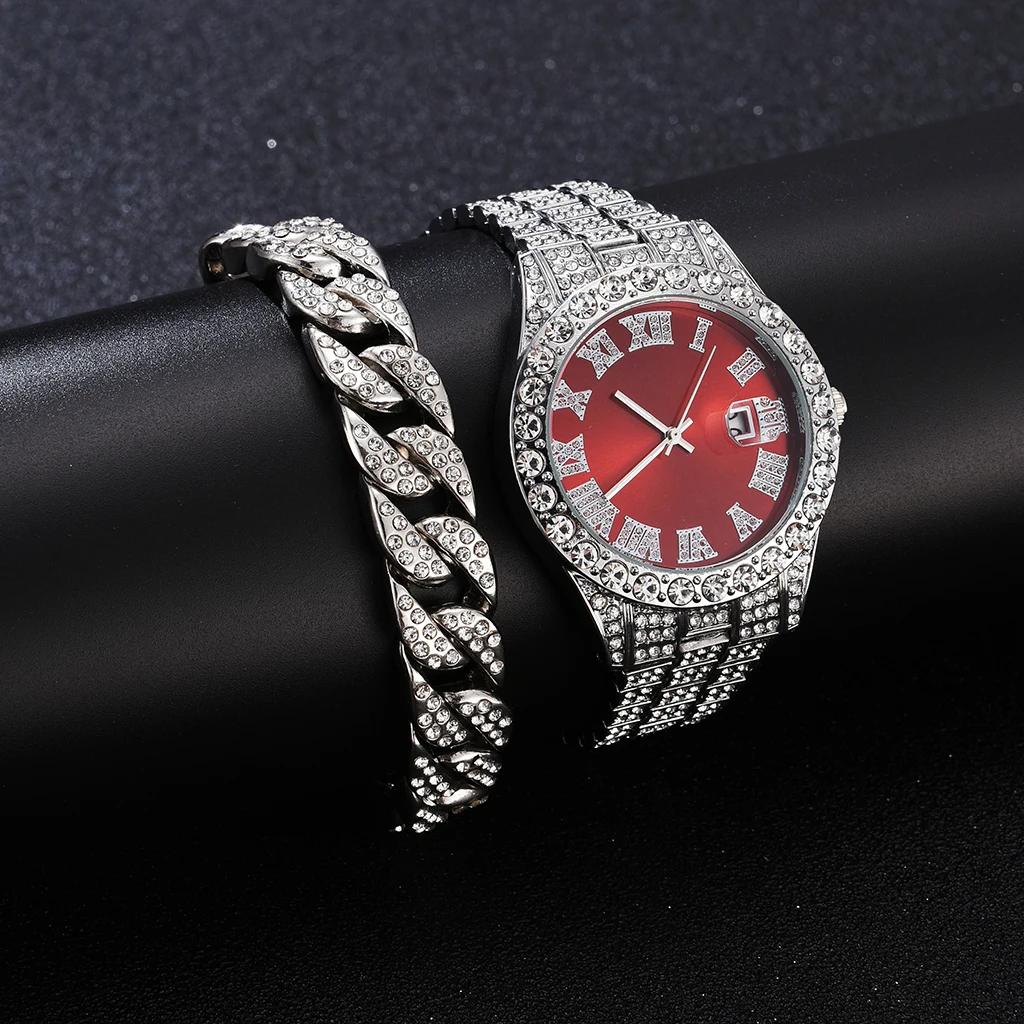 Iced Out Watch Men Luxury Brand Full Diamond Mens Watches AAA CZ Quartz Men's Watch Waterproof Hip Hop Male Clock Gift for Men
