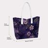 Purple Floral Women Casual Tote Bag Daily Handbag