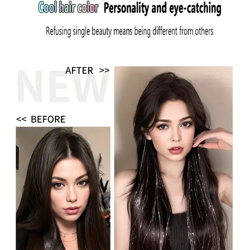 Colorful Hair Clip Extensions Synthetic Fiber Long Straight BB Clip Wigs Women's Wigs Easy To Wear for Parties and Gatherings