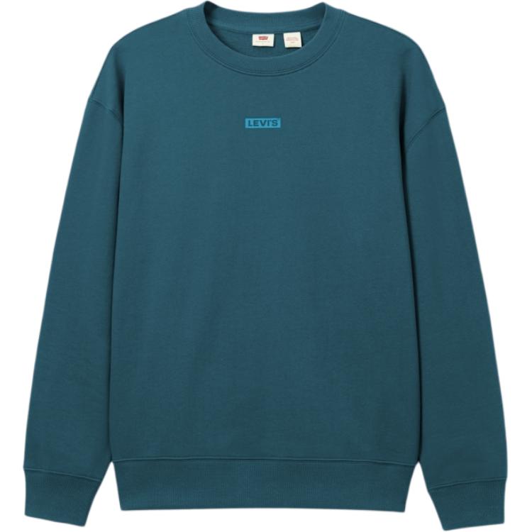 

Свитшот мужской Levis свободного кроя с принтом, рубчатым круглым вырезом и длинными рукавами, цвет павлиний синий 0019C-0001 S