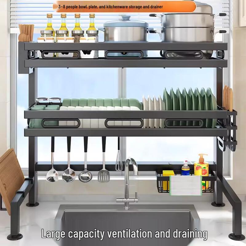 Double-Layer Kitchen Sink Dish Drying Rack