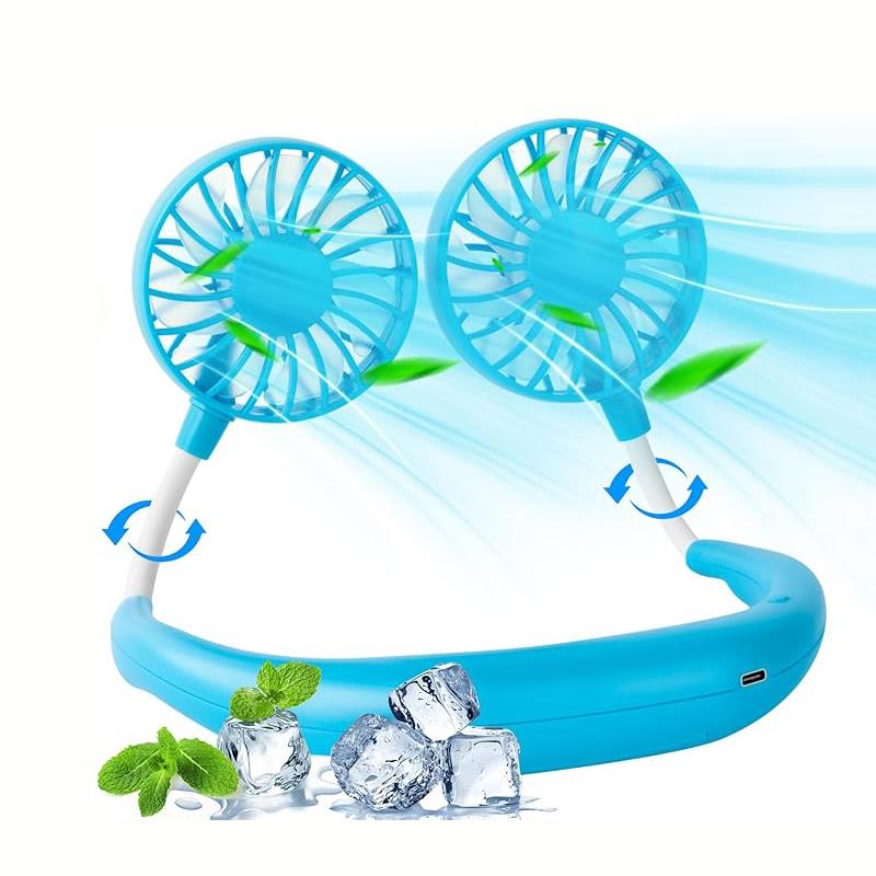 2026 New Arrivals Wearable Neck Fan New Design Rechargeable Neck Fan Usb Portable Cooling Neck Fan