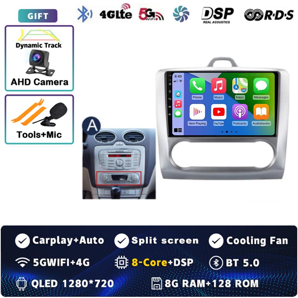 Android 14 Carplay Car Radio for Ford Focus Exi MT AT 2004-2011 Multimedia Video Player Navigation GPS Stereo 2Din DVD Head Unit