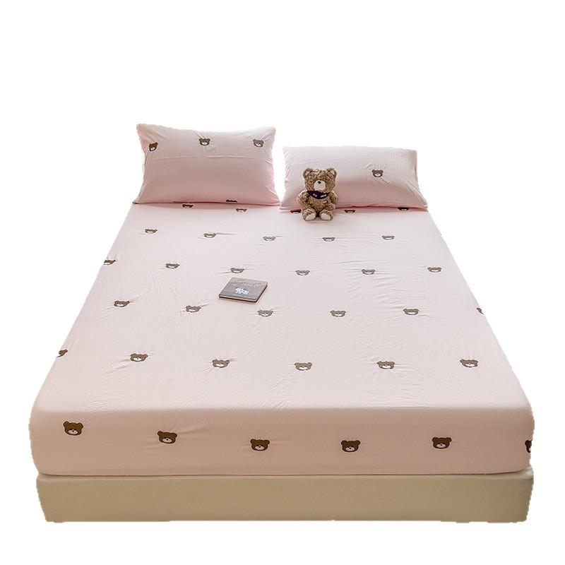 New Style Fitted Sheet Single Piece Embroidered Design Fitted Sheet Cover All-inclusive Non-slip Sheets Dormitory Single Fitted Sheet