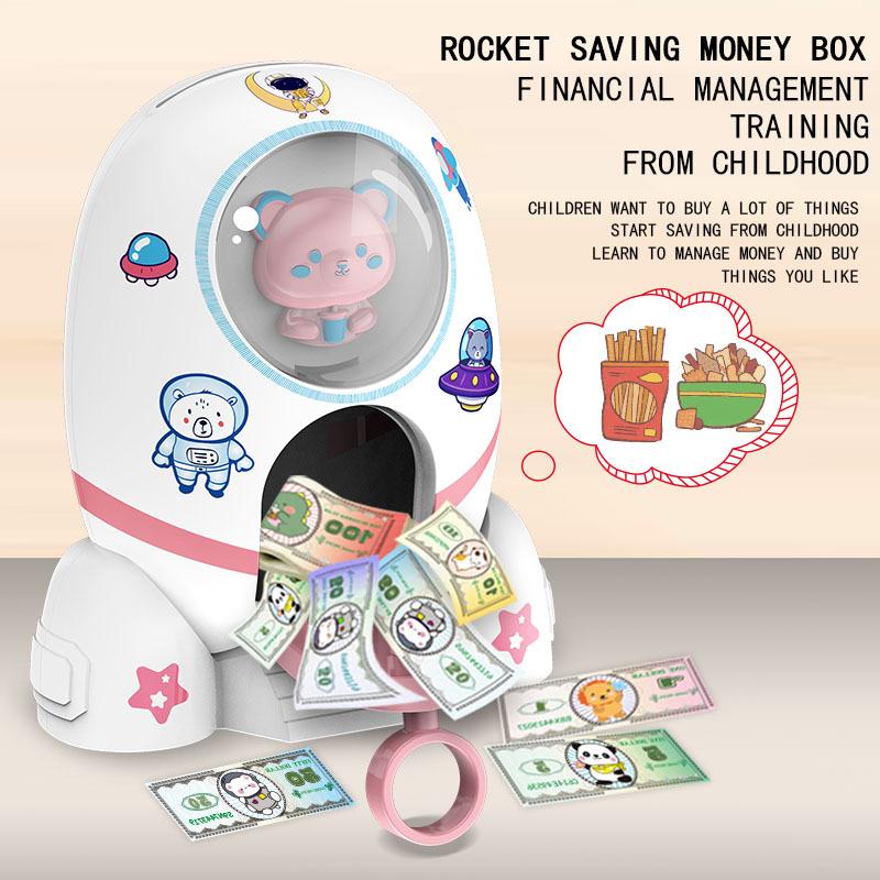 Bazooka Astronaut Piggy Bank Diy Cartoon Sticker, Large-Capacity Piggy Bank Ornament Financial Toy