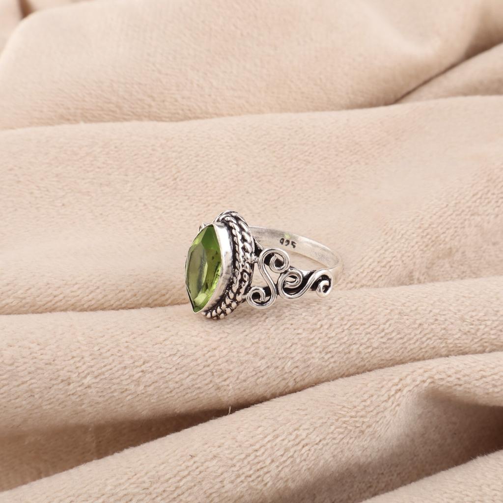 Peridot  Gemstone 925 Sterling Silver Jewelry Handmade Stylish Ring For Women PR-1-9