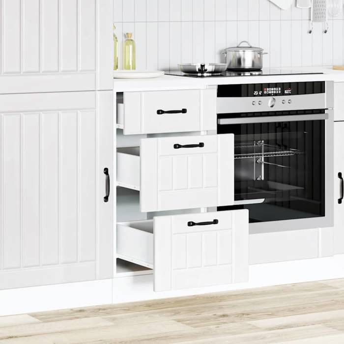 VidaXL Armoire de cuisine Lucca blanc bois d'ingénierie, meuble d'évier, meuble de cuisine avec tiroir, meuble de cuisine à 854230