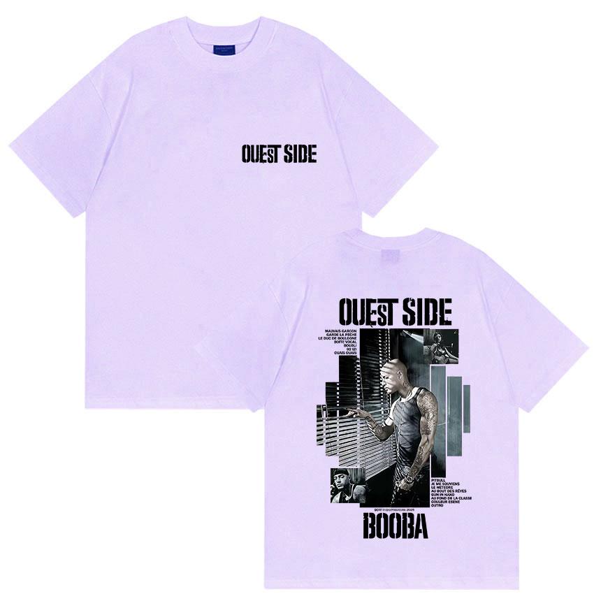 Rapper BOOBA OUEST SIDE Tour 2025 Graphic T Shirt Mens Hip Hop Retro Style Short Sleeve Tshirts 100 Cotton Tshirt Streetwear