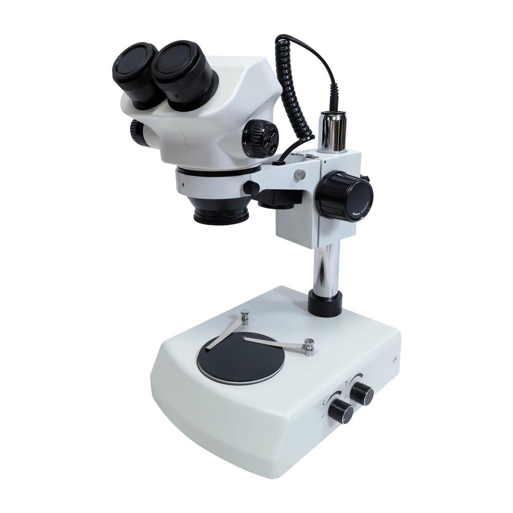 Desktop Stereo Microscope with Side-Opening Binoculars for Jewelry, Watch Repair, Circuit Boards, and Stone Setting.