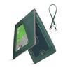 LuoLuo Mens Card Holder Pass Case 5 Slots Genuine Leather D-Ring Slim Butterfly Compatible 2 IC Cards Strap Commuting School (Green)