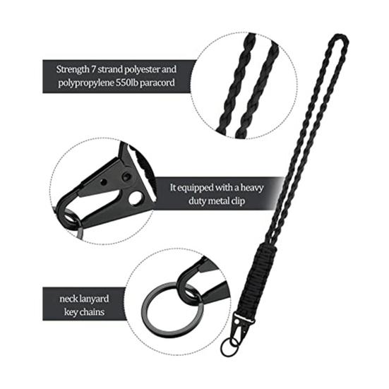 Portable Braided Lanyard for Outdoor Activities Heavy Duty Paracords Lanyard with Buckle Strong