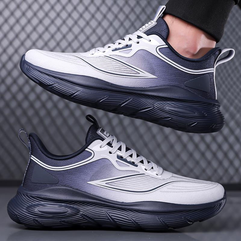 Mens Running Shoes Summer Outdoor Mesh Breathe Flat Sneakers Lightweight Wear-resistant Comfortable Casual Tennis Shoes for Man