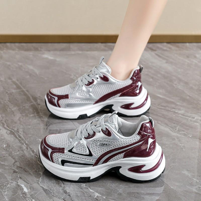 

Thick Sole Height-increasing Silver Dad Shoes Women s 2026 New Spring Summer Internet Celebrity Small Casual Sports 35