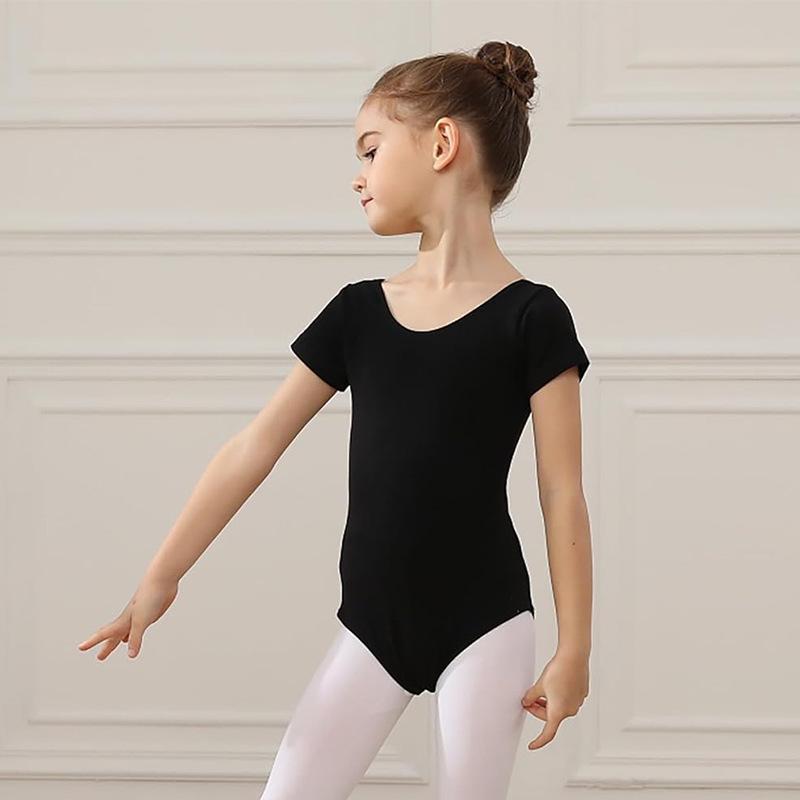 

Children s Short Sleeve Ballet Dress - Black & White Double Layer Leotard 18 чорний
