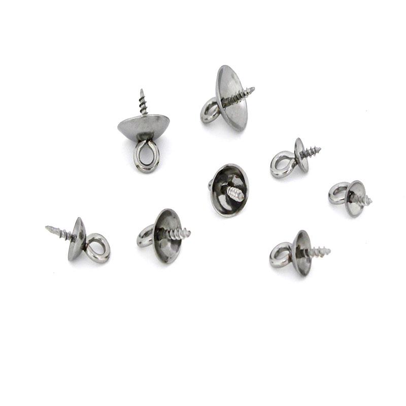 

20Pcs Stainless Steel Screw Eye Pins Bail Clasp Connectors Charms Beads Caps for Diy Jewelry Making Findings Accessories 4mm