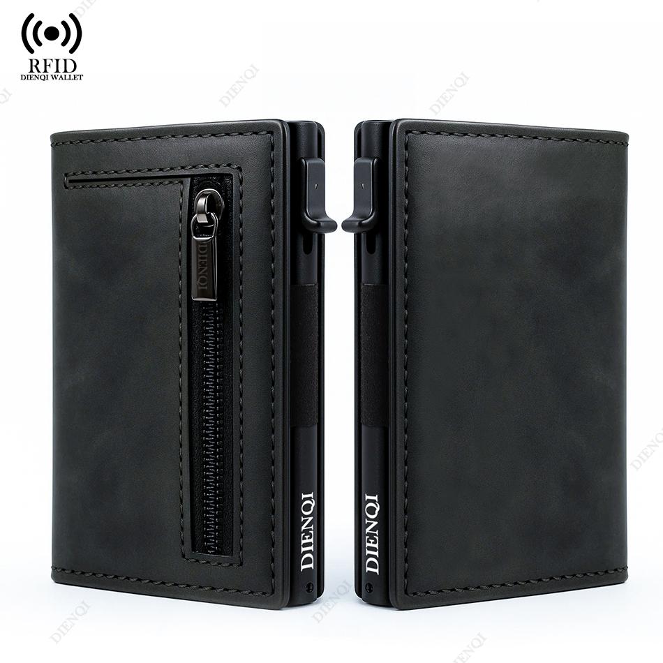 Rfid Credit Card Holder Men Wallets Mini Handbags Luxury Brand Bag Cardholder Case Leather Magnetic Coin Purse Hand Bag for Men