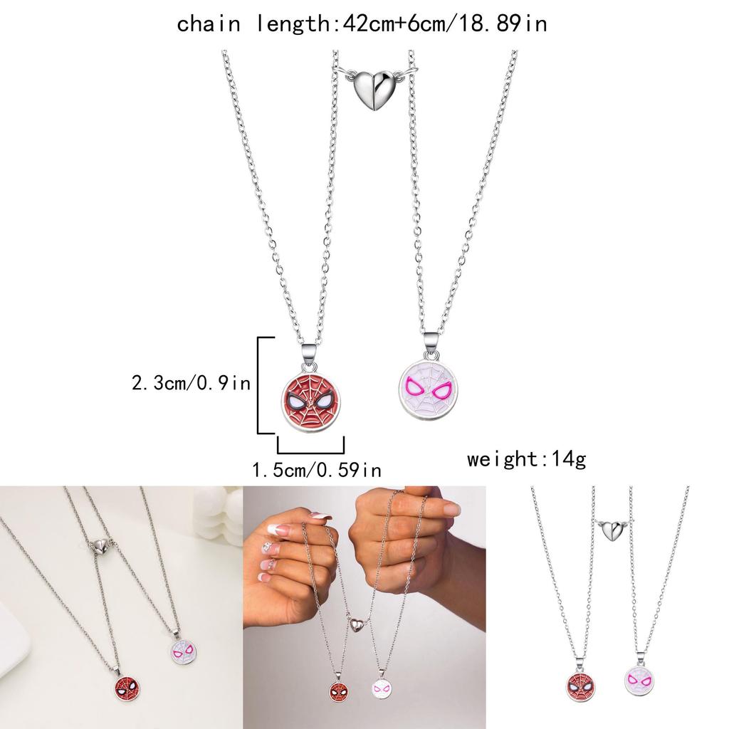 Naszyjnik Magnetyczny dla Pary Spiderman z Geometryczną Zawieszką dla Kobiet
