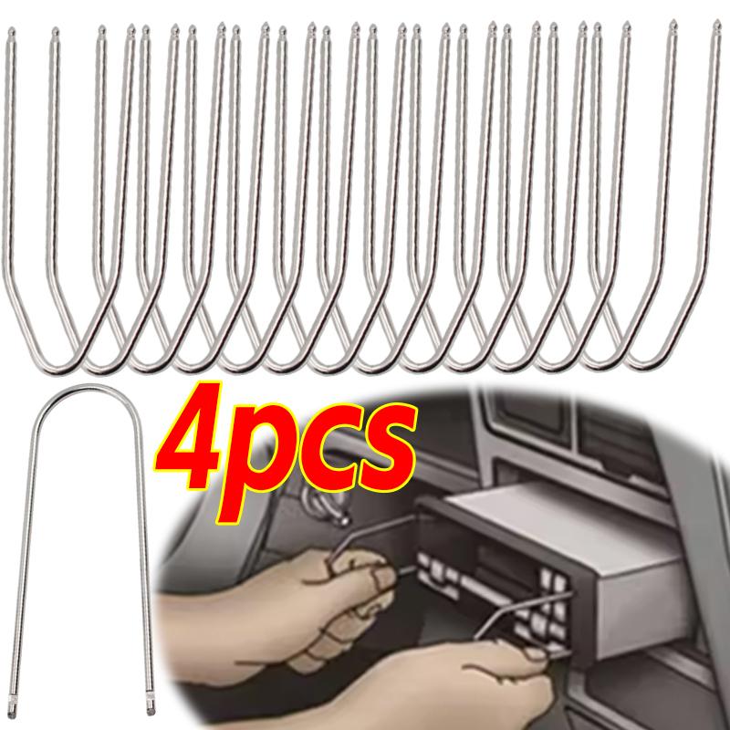 2/4pcs Auto Radio Stereo Removals Installation Key Kit Car Stereo Key Removal Tool CD Player Removal Tool Set Car Accessories
