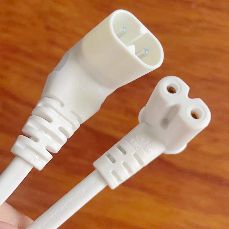 IEC-C7 to C8 Right Angle Power Cord, 90° Elbow, L-Shaped Figure-8 Male Cable