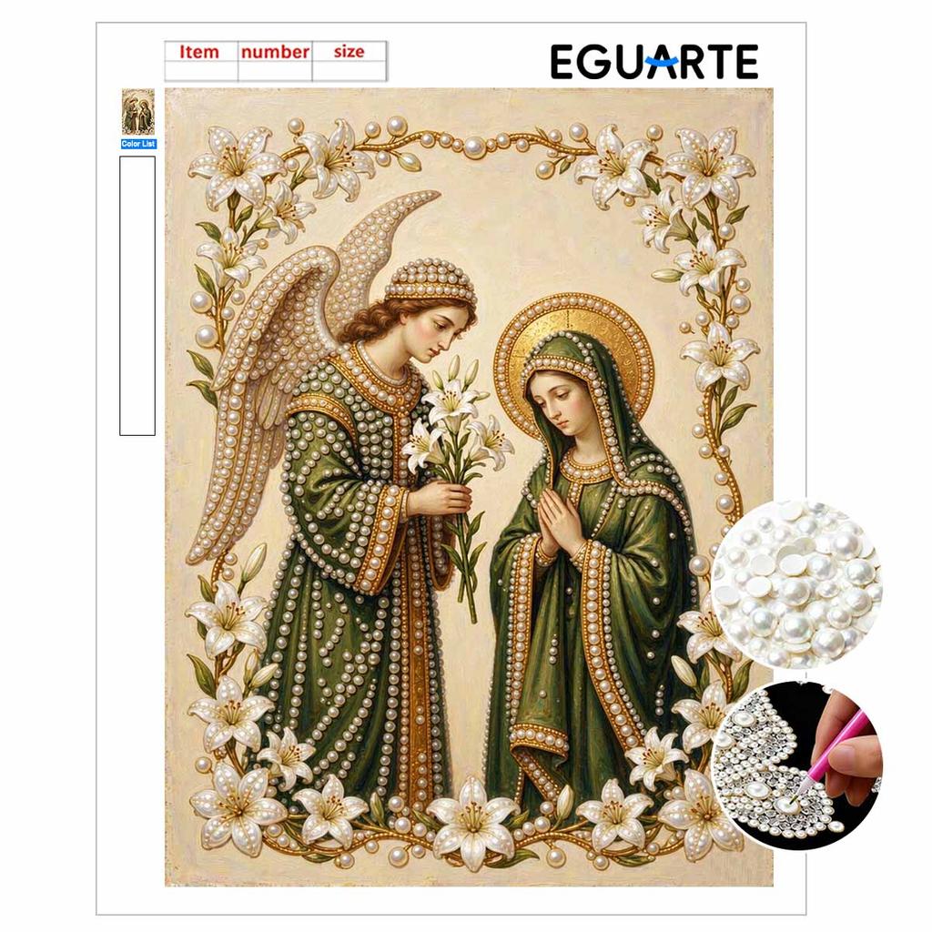 DIY 3D Pearl Diamond Painting Art Set Home Decor Angel And Mary Art Set Wall Art