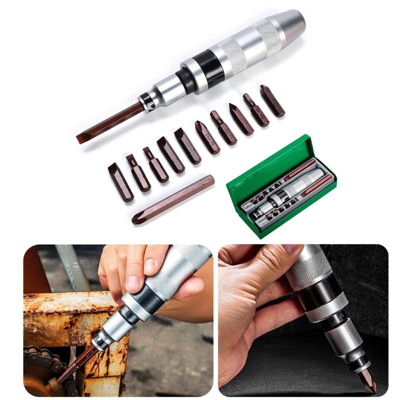 13Piece Impact Screwdriver Kit with Carbon Steel Bit Suitable for Removing Old and Damaged Screws Quick And Easy Repairs