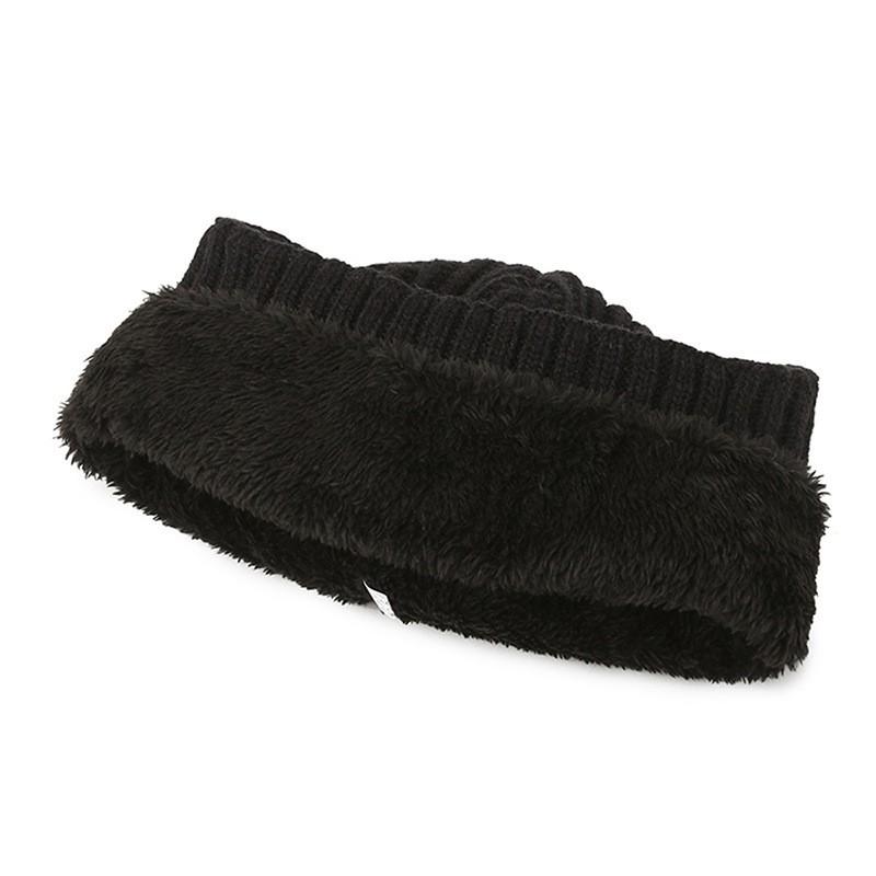 Mens Winter Knitted Beanie Hat With Ear Protection Scarf Set Warm Thick Hooded Cap Cycling Outdoor